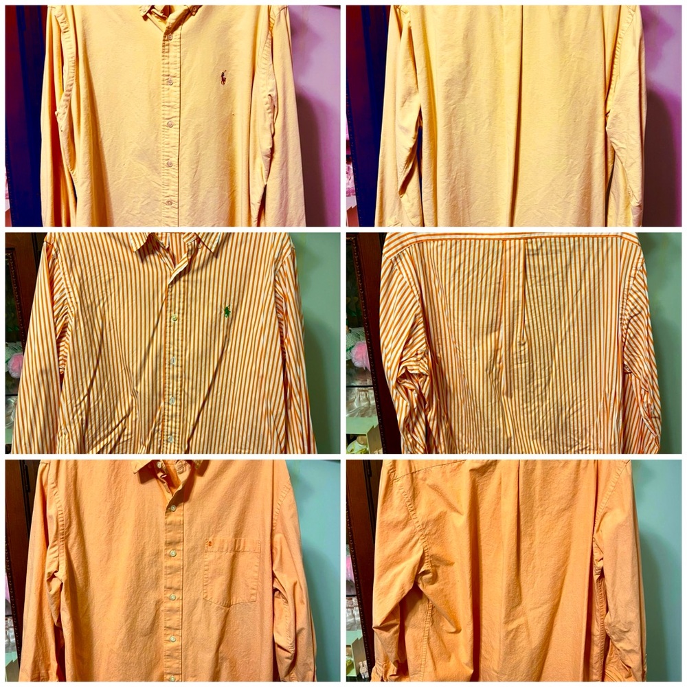 Polo Ralph Lauren, Izod. 2 Ralph Lauren button downs and 1 Izod button down.